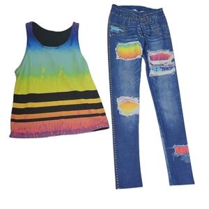 Alexandra Dance Costume 2 Piece Contemporary Hip Hop Youth Size Medium Stretchy